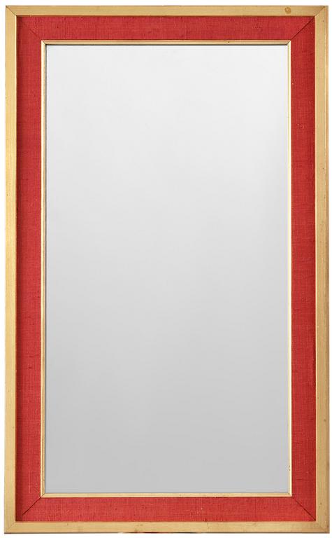 Estrid Ericson, A Svenskt Tenn mirror, the frame with red fabric and gilding.