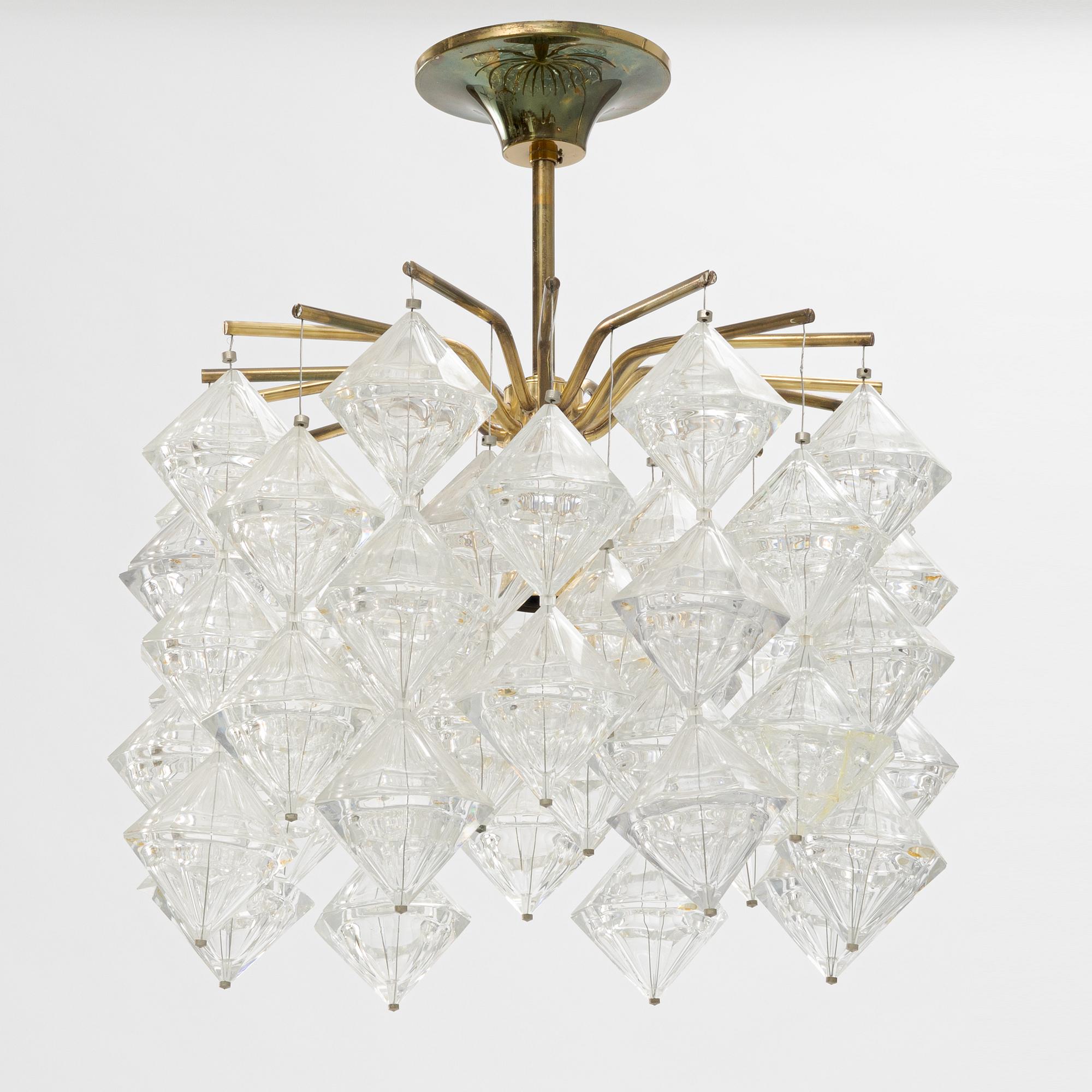 Carl Fagerlund, ceiling lamp, Sirius 2357/111, Orrefors circa 1977.