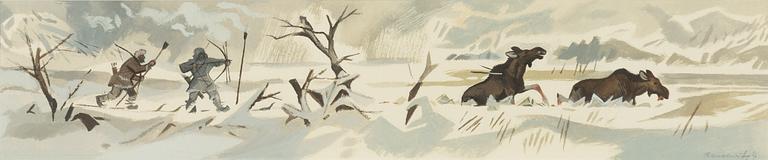 Gunnar Brusewitz, Moose hunting with a bow.