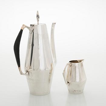 John Prip, a three-piece ‘The Diamond’ sterling silver coffee set for  Reed & Barton, c. 1960s.