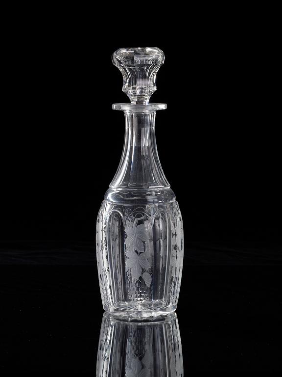 An extensive Russian cut and engraved glass service, 19th Century. (150 pieces).