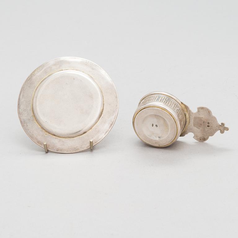 An Orthodox silver paten and kovsch, Russia 1867 and early 20th century.