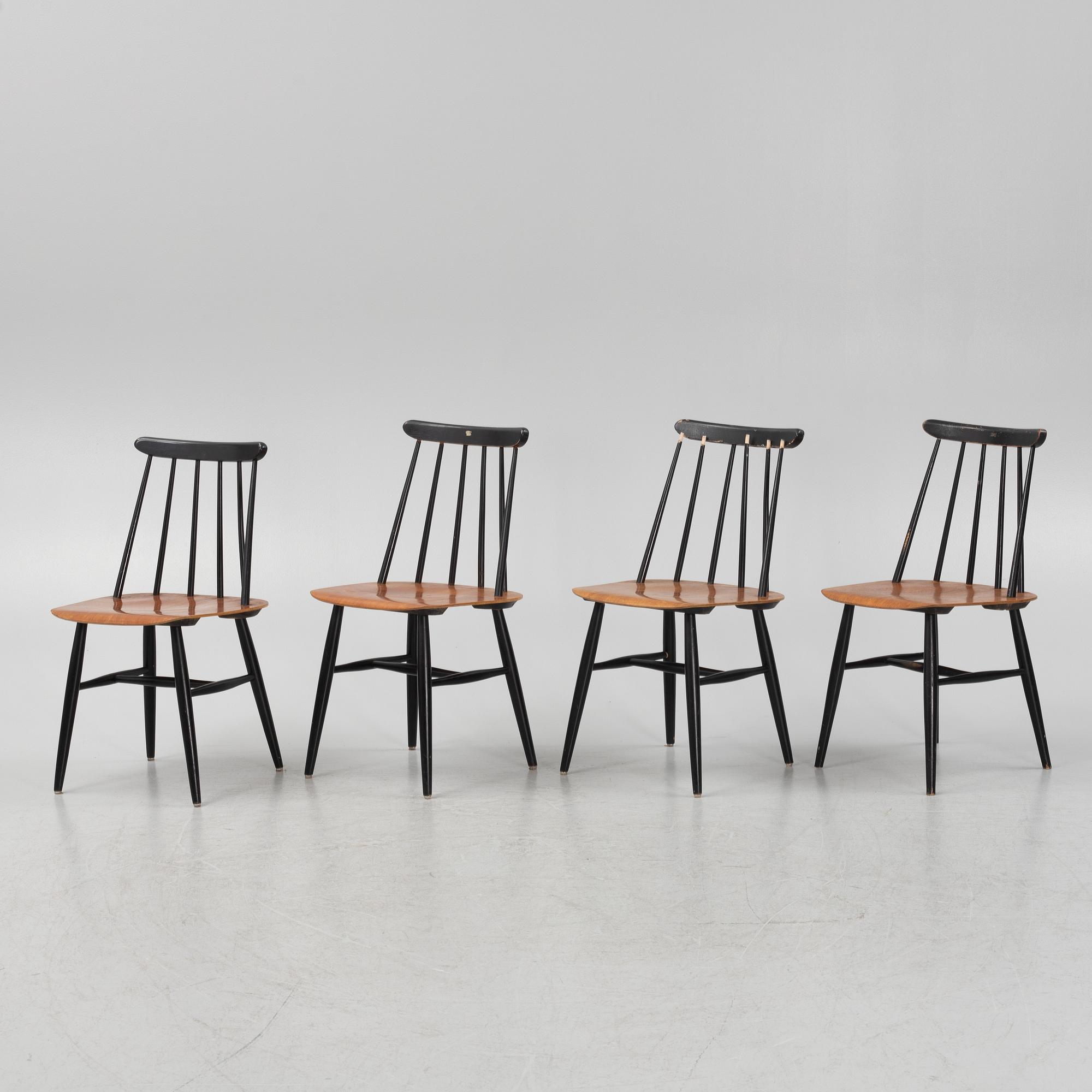 Ilmari Tapiovaara, a set of four 'Fanett' chairs, Edsbyverken, 1950's/60's.
