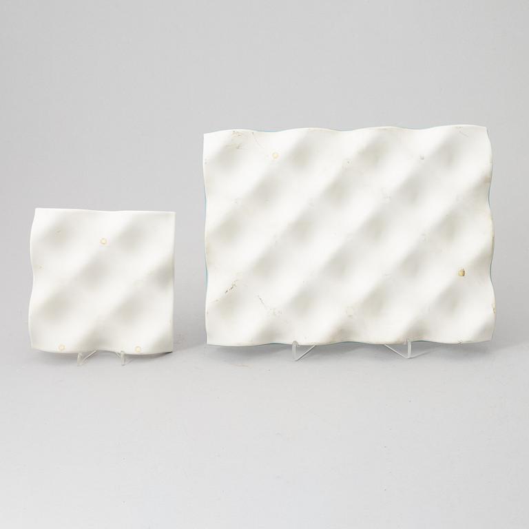 Pekka Paikkari, two porcelain trays/sculptures, Arabis, Finland, 1996.