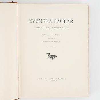 Bröderna von Wright, bokverk, 3 band, "Svenska fåglar", A. Börtzells tryckeri AB, Stockholm, 1924-1929.