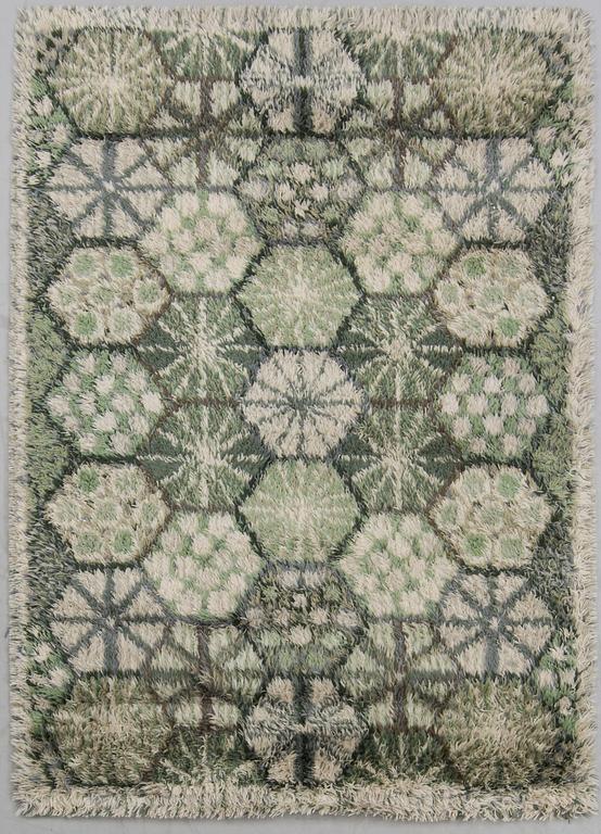 MATTA. Maskinvävd rya, "Stjärnor", Marianne Richter, Wahlbecks, Linköping. 200 x 137 cm.