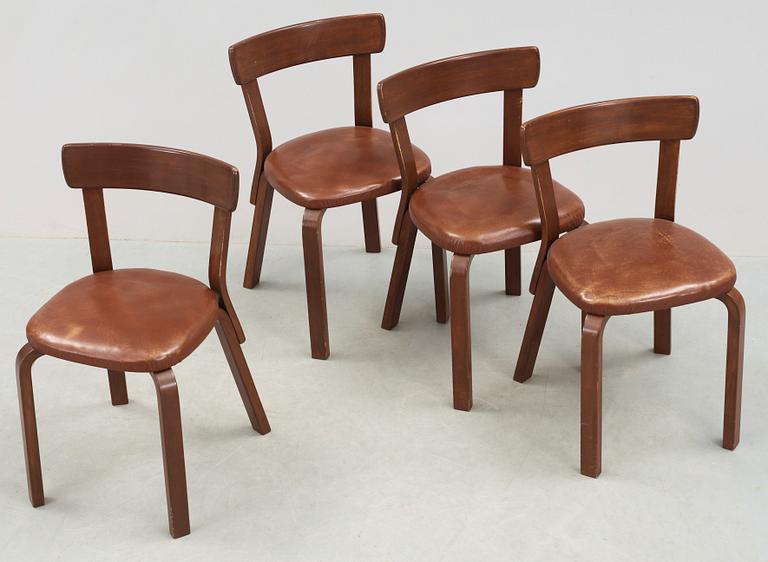 STOLAR, 4 st, Alvar Aalto, 1950-tal. Svagt stämpelmärkta undertill.