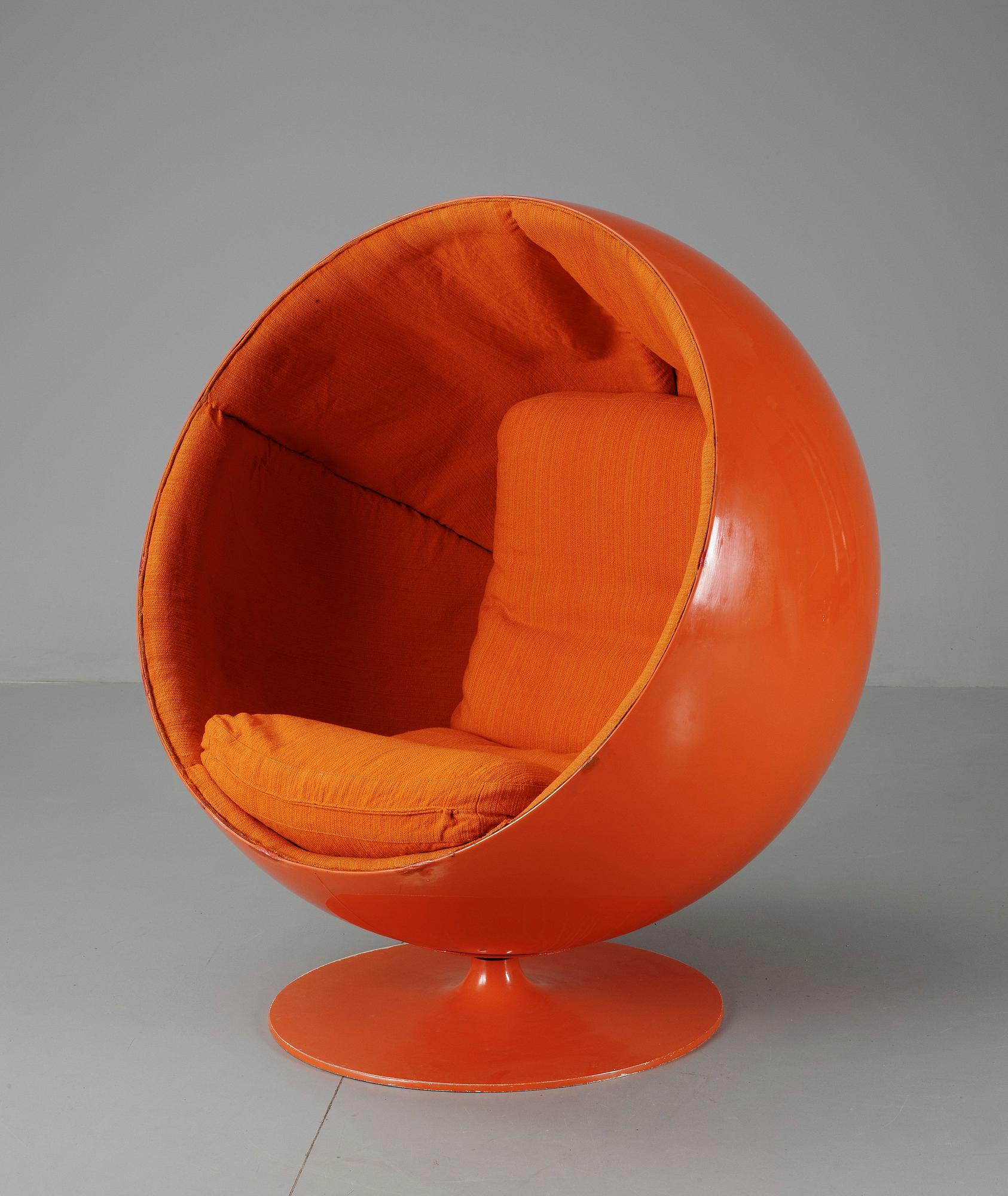 EERO ARNIO, fåtölj, "Åskbollen", för Asko, Finland sannolikt 1960-70-tal.