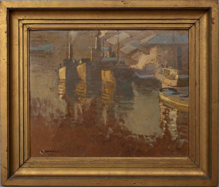 OSKARI PAATELA, olja på skiva, sign. och dat. 1919.