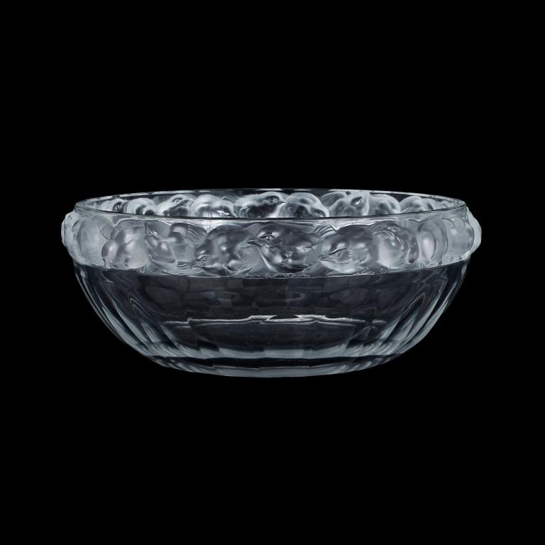 SKÅL, glas, "Mésange", märkt Lalique, France.