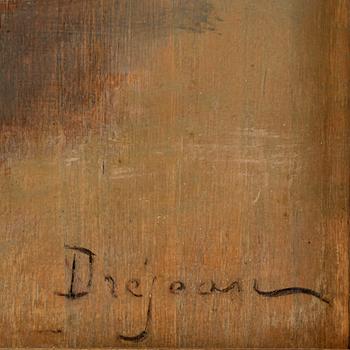 OKÄND KONSTNÄR, olja på pannå, bärs sign "Drejean", 1900-talets andra hälft.