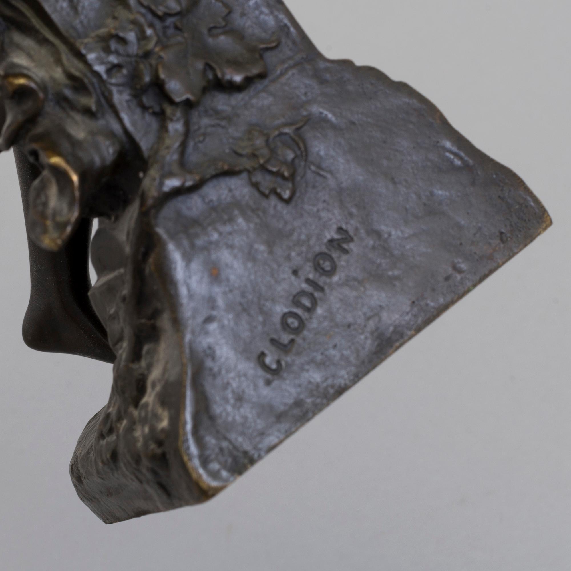 CLAUDE MICHEL CLODION, bronze sculpture, late 19th century.