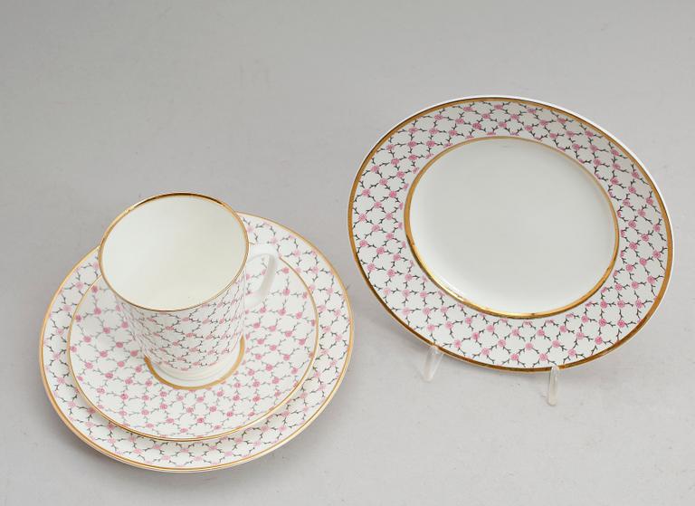 TESERVIS, 20 delar, porslin, Lomonosov, Ryssland, 1900-talets mitt.