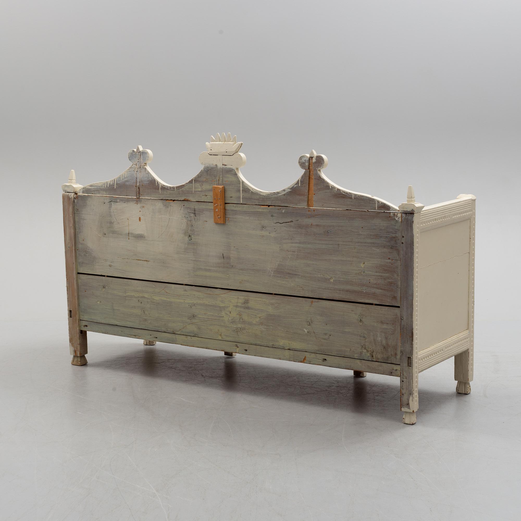 A painted pine sofa, 19th Century.