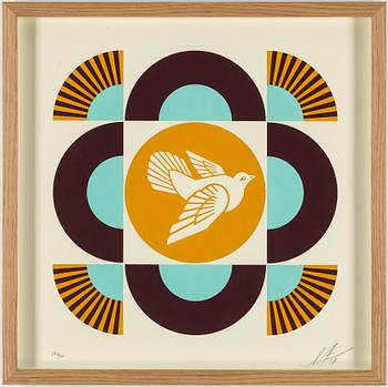A Shepard 'Obey' Fairey triptych seriegraph, signed and numbered 246/300.
