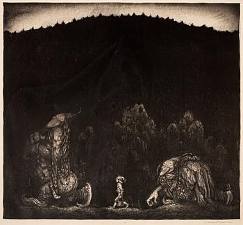 102. John Bauer, Boy and two trolls.