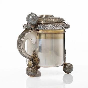 K Anderson, dryckeskanna, silver, barockstil, Stockholm 1931.