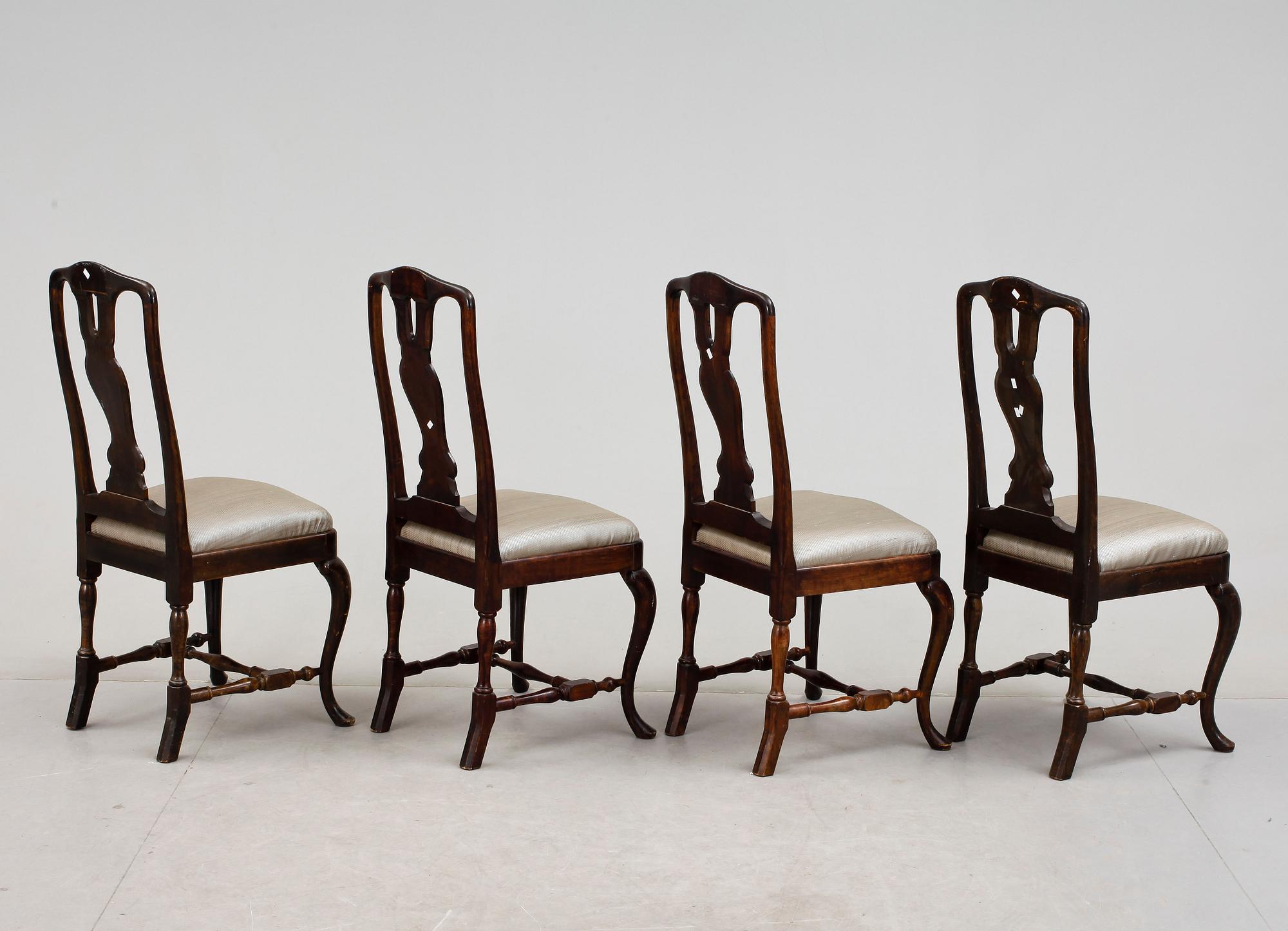 STOLAR, 4 st, senbarockstil, omkring 1900.
