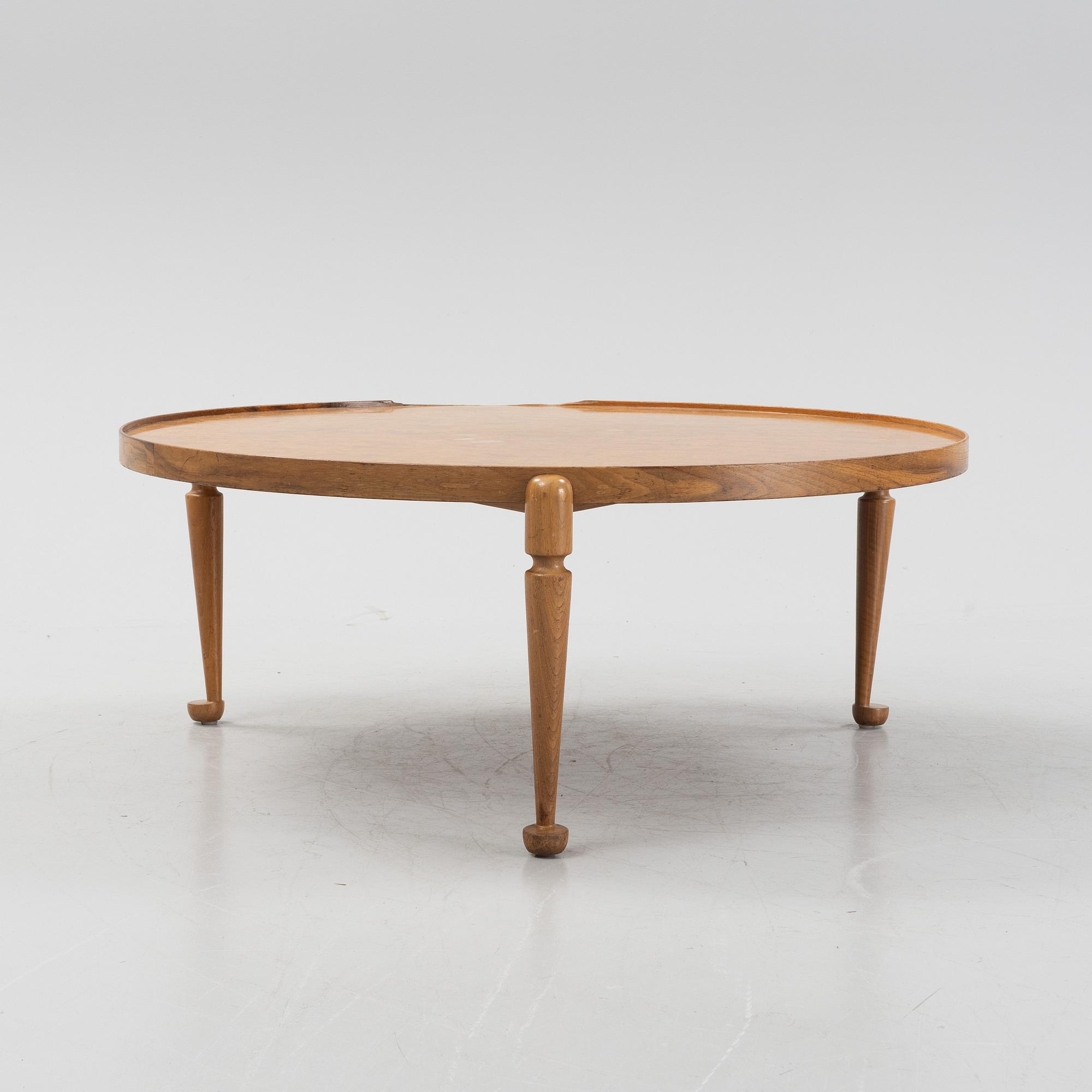 Josef Frank, a model '2139' elm burr and walnut coffee table from Firma Svenskt Tenn, after 1985.