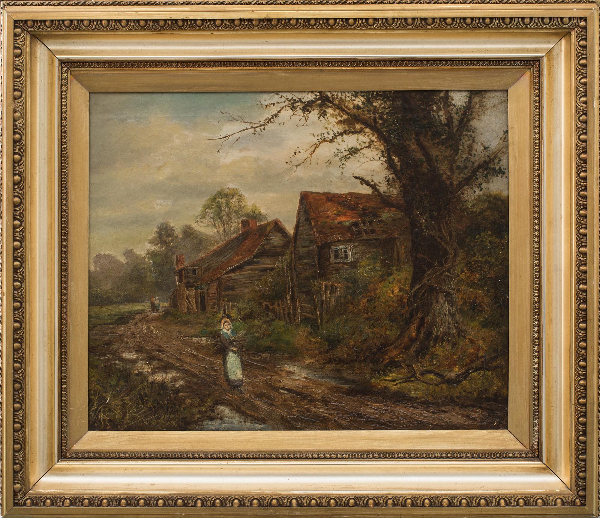 OKÄND KONSTNÄR, olja på duk. signerad T. COCK. England, 1800-tal.