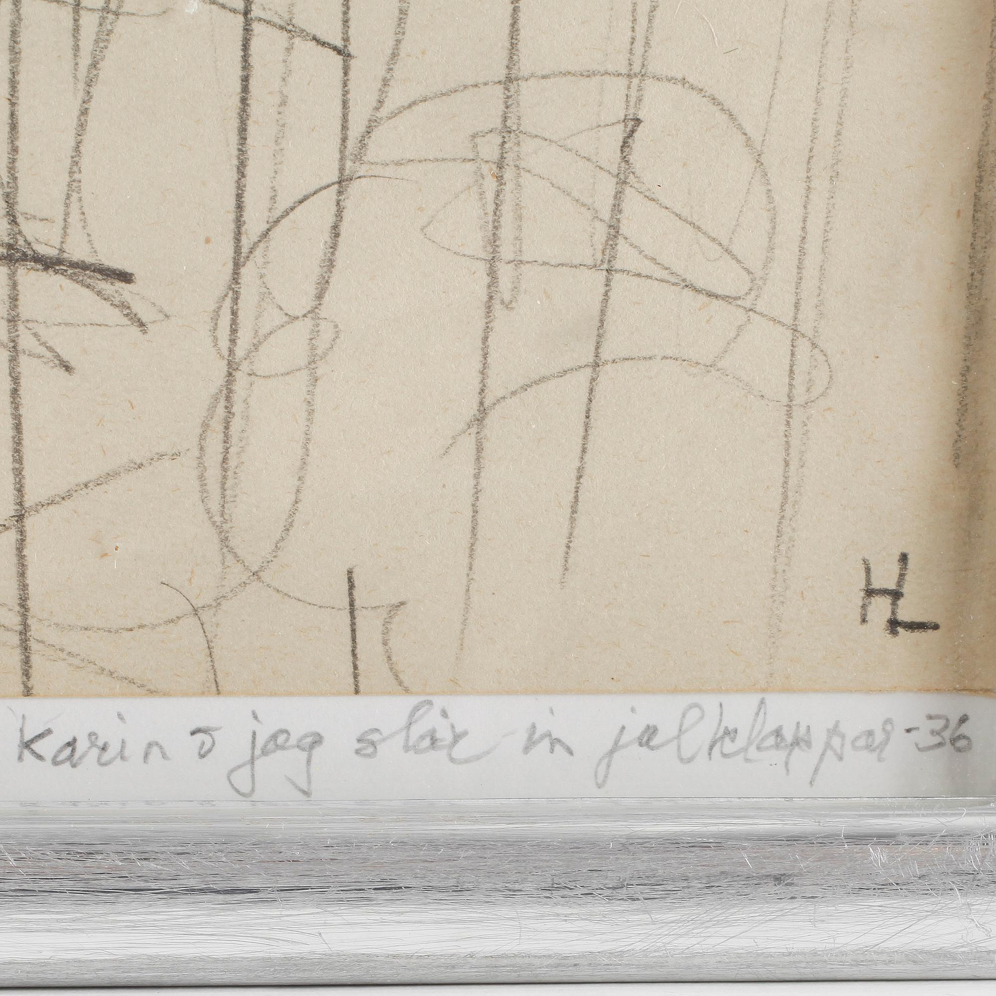 HILDING LINNQVIST, teckning, monogramsignerad, daterad -36.