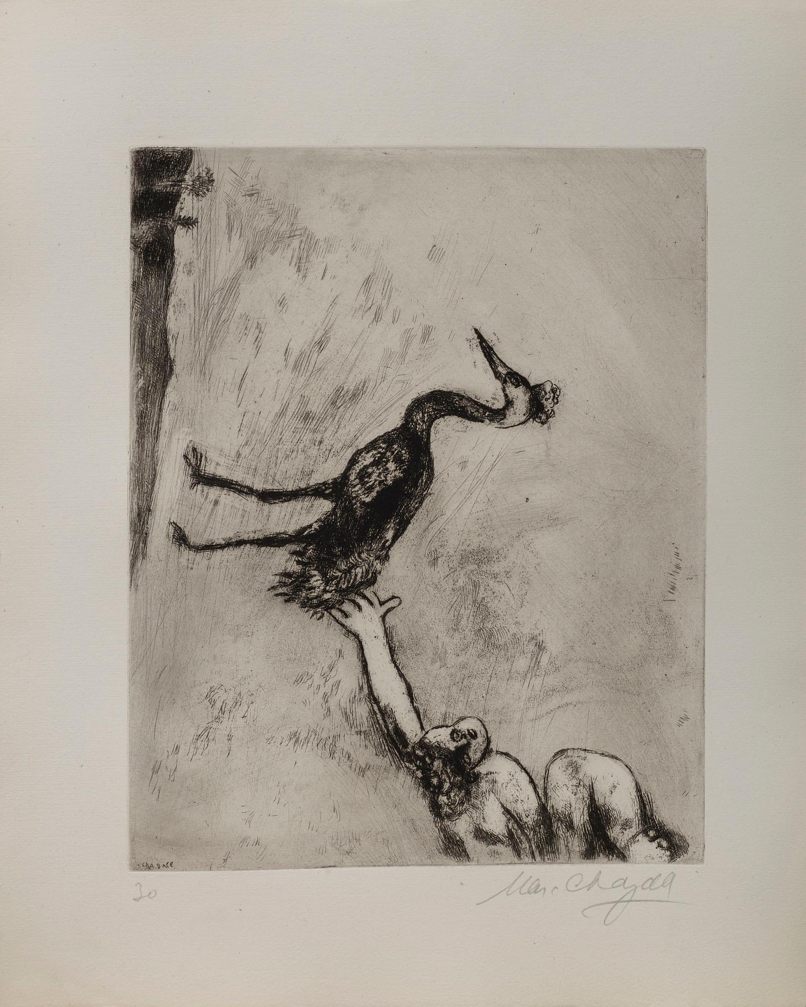 MARC CHAGALL, etching, signed.