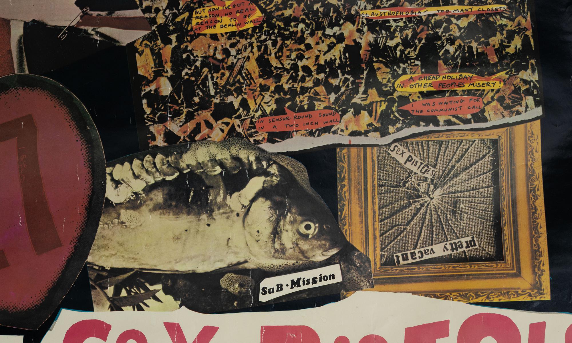 John Varnom & Jamie Reid, poster, "Never Mind The Bollocks Here’s The Sex Pistols", Virgin Records Ltd, 1977.