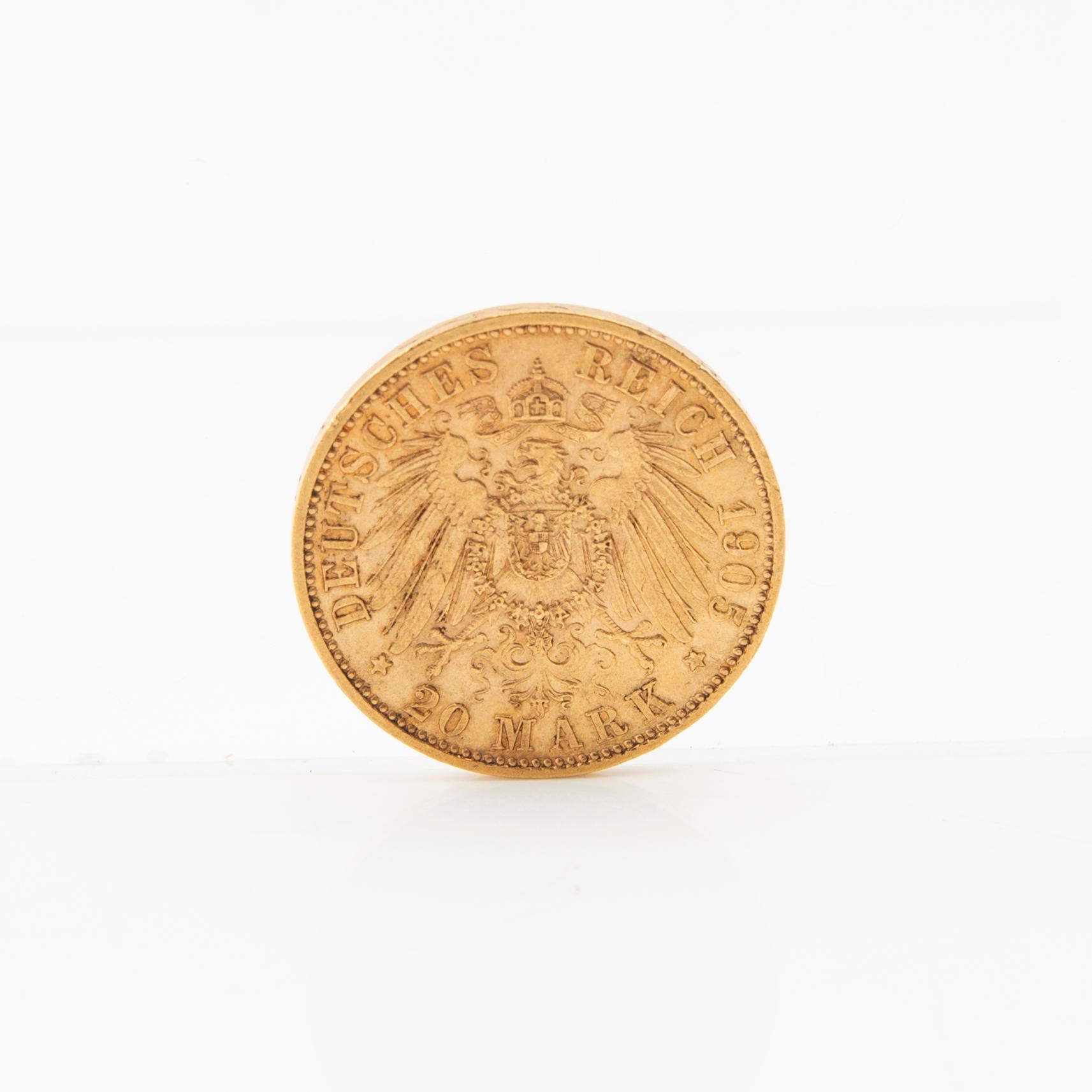 Gold coin 20 marks German Empire (Bavaria) Otto I.
