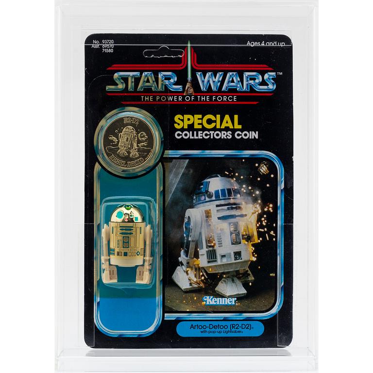 STAR WARS, Luke Skywalker (Imperial Stormtrooper Outfit) 92 back & Artoo-Detoo (R2-D2) 92 back, POTF, Kenner 1984.