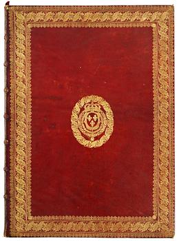 1004. A Louis XIV leather-bound book cover.