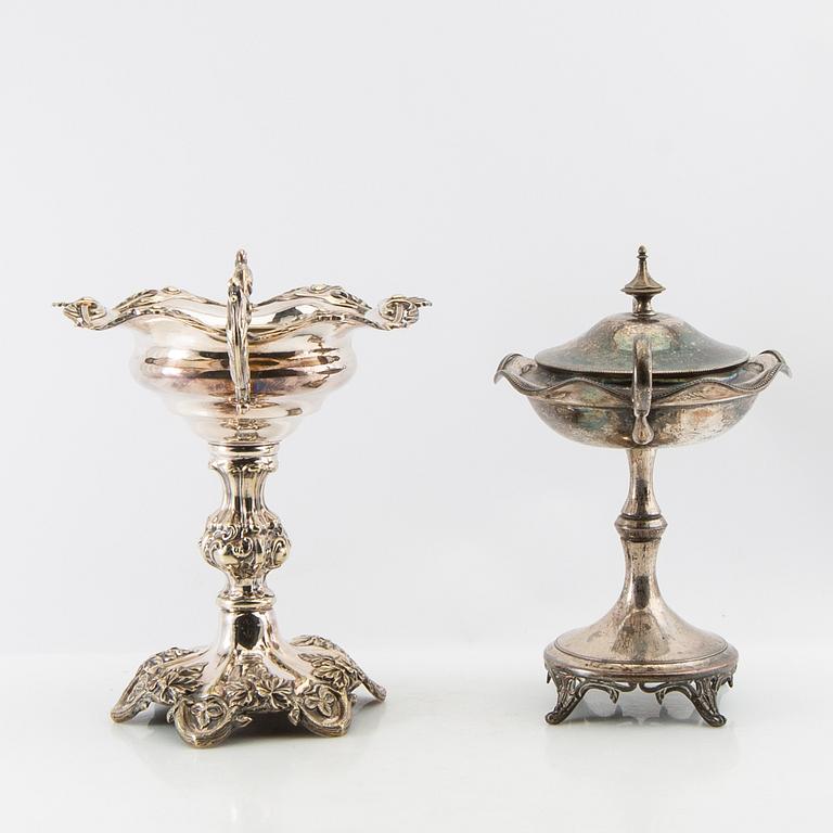Sugar bowls 2 pcs, silver plate, early 20th century.