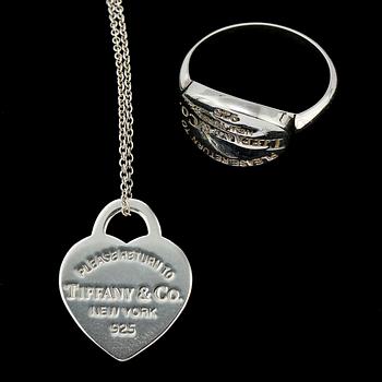 RING samt HÄNGE, silver, "Return to Tiffany", Tiffany & Co. Vikt 7 g.