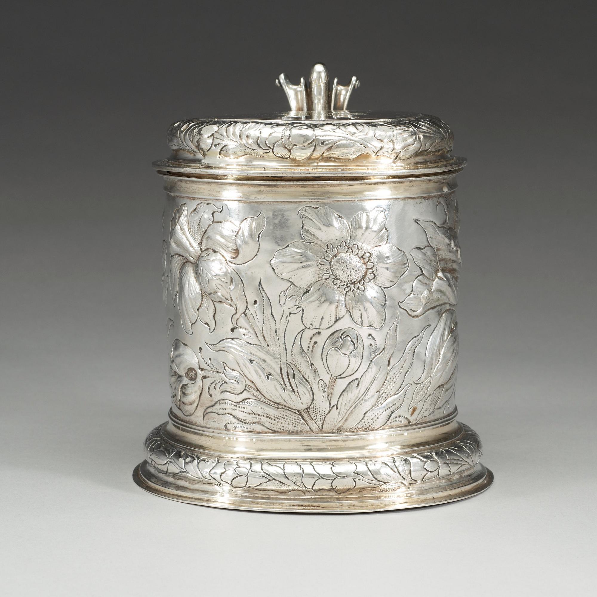 A Baltic 17th century parcel-gilt tankard, unidentified makers mark, Reval.
