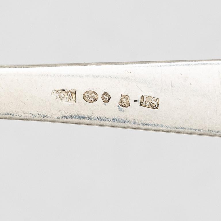 Bestickuppsättning, 86 delar, silver, stämplar K Anderson, Stockholm, bl a 1953.