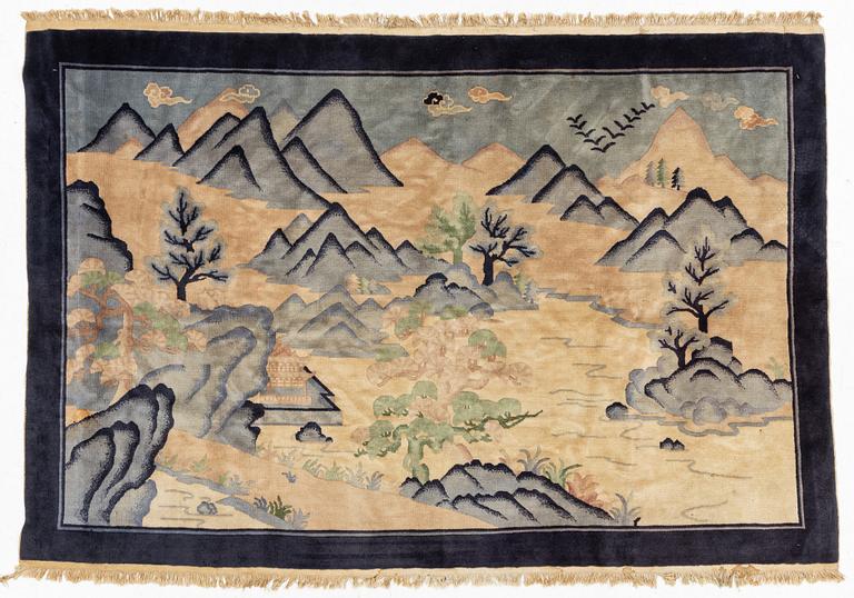 A rug, old, China, "Antique Finish", ca 131 x 197 cm.