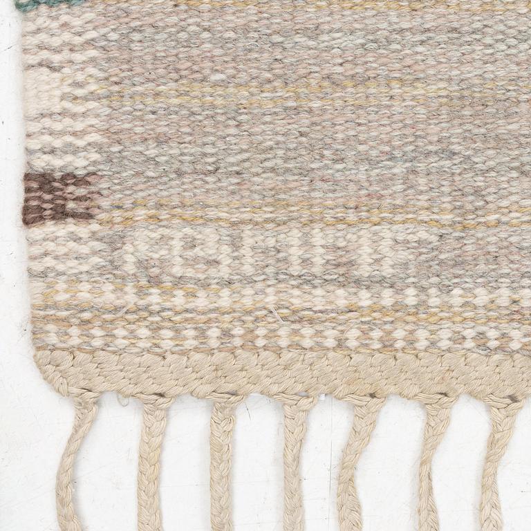 Barbro Nilsson, a 'Falurutan gul S' carpet, flat weave, c. 226 x 114 cm, signed AB MMF BN.