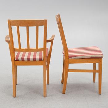 Nils-Göran Gustafsson, 6 stolar, "Öland", samt matbord, Carl Malmsten, Stolab, 2000-tal.