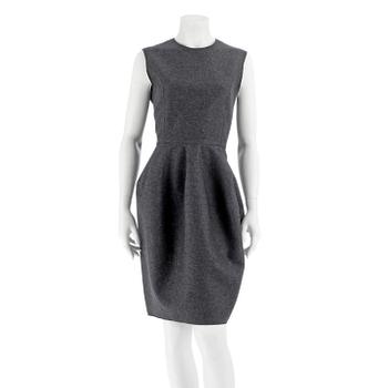 663. YVES SAINT LAURENT, a grey wool dress.Size 38.