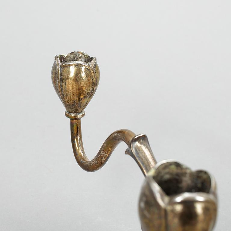 LJUSSTAKAR, ett par, W A Bolin, silver, 1950.