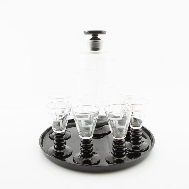Drinkset 8 dlr Art Deco 1900-tlaets första hälft.