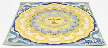 Björn Wiinblad, väggtextil, "Moon, Small", Loom Art Collection, numrerad 4/60, ca 115 x 114 cm.