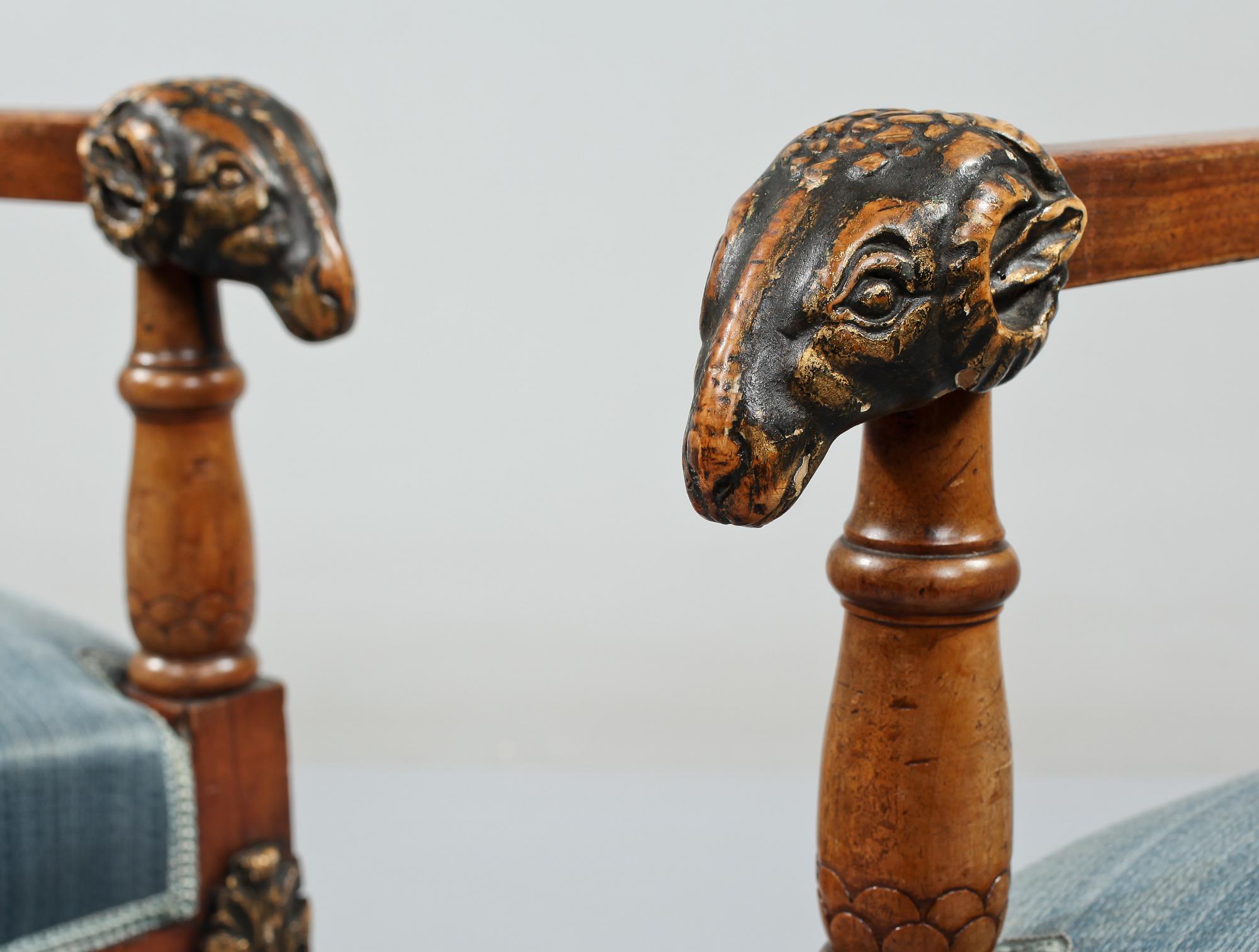 KARMSTOLAR, ett par, empire, 1800-talets första hälft.