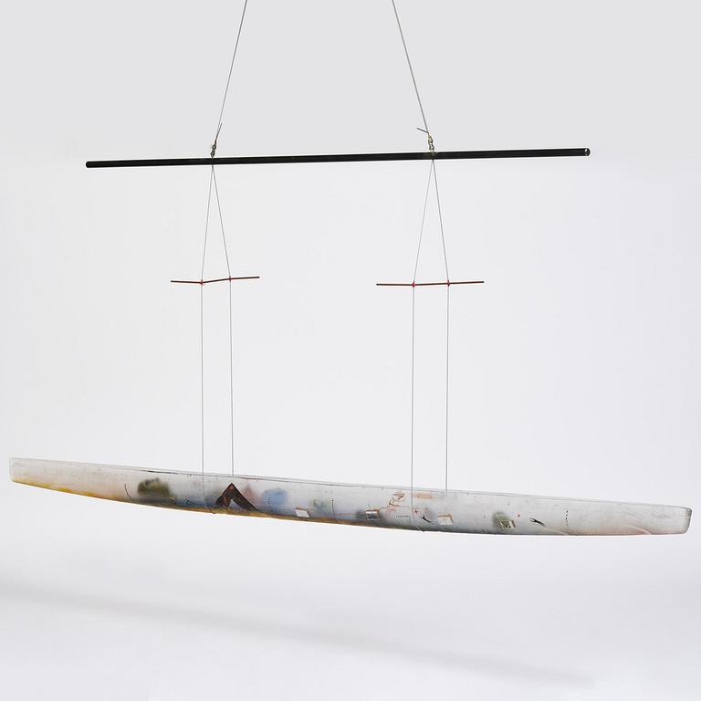 Bertil Vallien, a monumental sand cast glass sculpture of a boat, Kosta Boda, Sweden, 21st century.