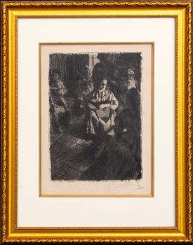 Anders Zorn, etsning, 1905, signerad.