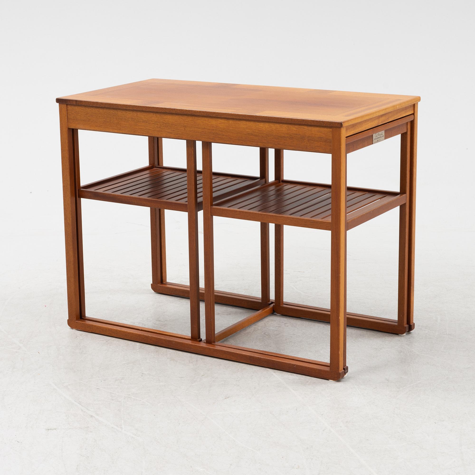 A 'Släden' nesting table by Carl Malmsten, Åfors möbelfabrik.