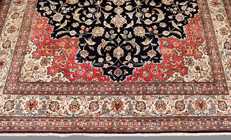 A CARPET, Figural silk Qum, signerad, 300 x 196 cm.