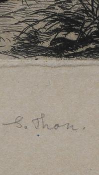 SIXTUS ARMIN THON, kopparstick, sign o dat 1842 i plåten.