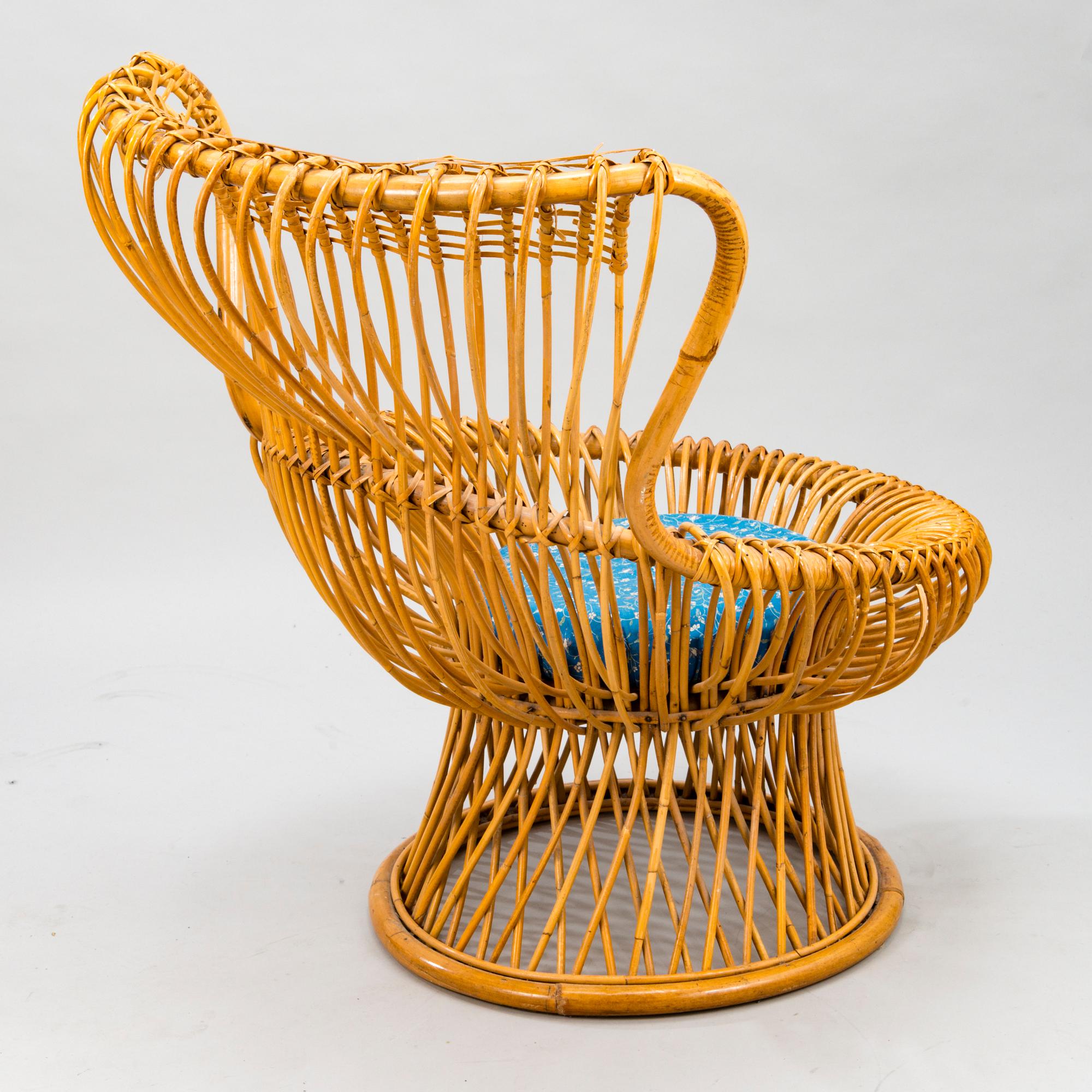 FRANCO ALBINI & GINO COLOMBINI. "Margherita" stol, 1951, rotting, H 90 cm x B 75 cm, D 83 cm, Tillverkare Bonacino.