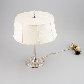 A CG Hallberg silver plated 1920/30's table lamp,