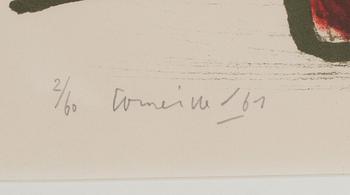 Beverloo Corneille, litografier, 2 st, signerade och daterade -61 och -63, numrerade 2/60 och 15/36.